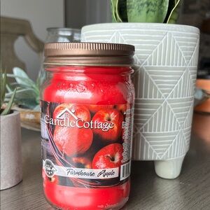 Candle Cottage Farmhouse🍎 Apple Scented Candle-N-Mason Jar 🆕 12.5oz -USA-TN